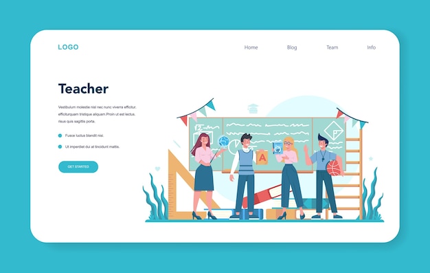 Teacher web banner or landing page