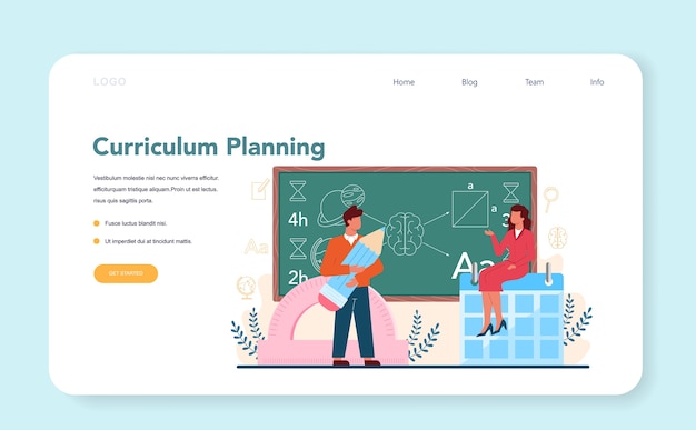 Teacher web banner or landing page