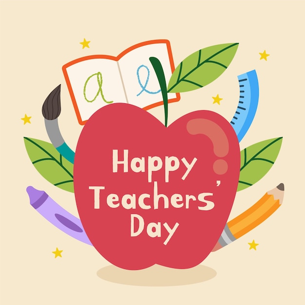 Vector teachers day illustrated