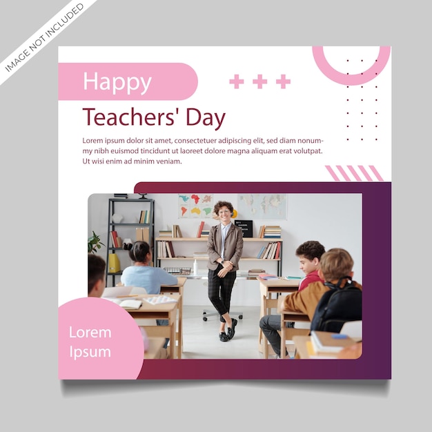 Teachers day social media post template design and web template square flyer poster banner