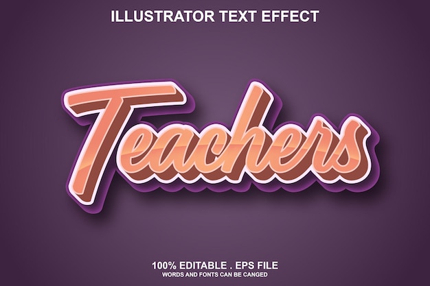 Teachers text effect editable