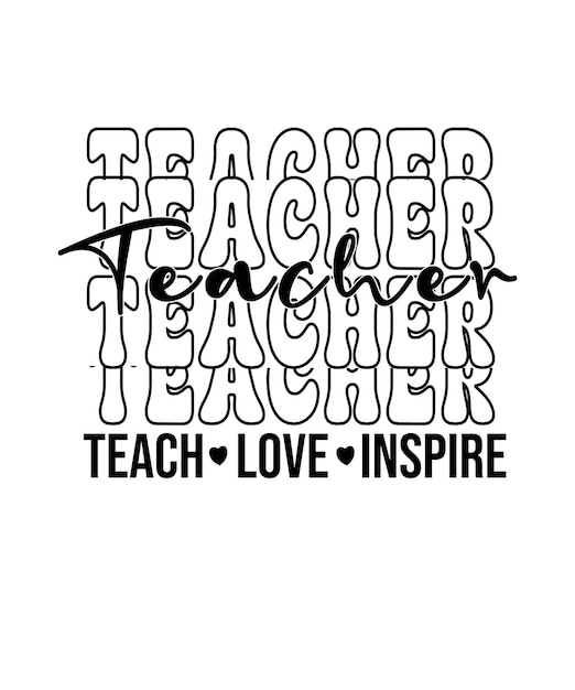 Vector teachers typography