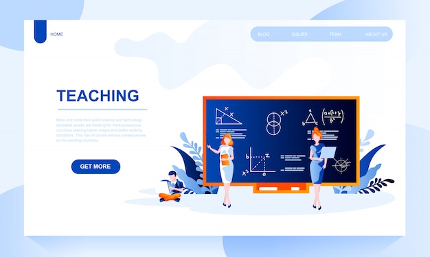 Teaching landing page template with header