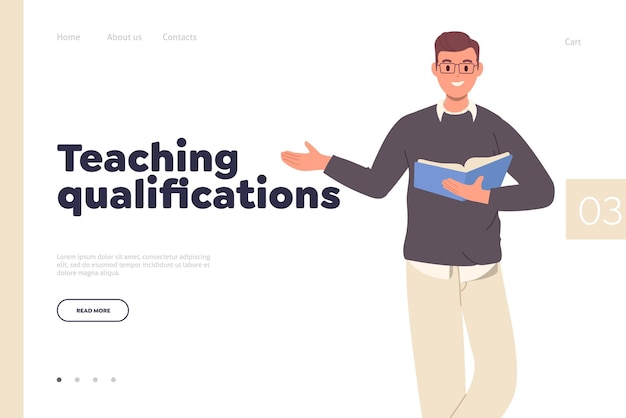 Teaching qualification landing page with professional training resources skill development services