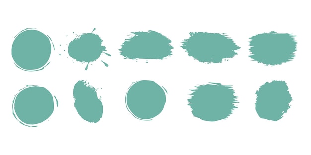 Teal Green Brush Strokes Vector Art Stock