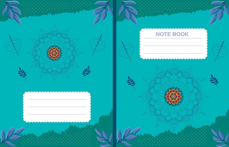 वेक्टर teal mandala notebook cover