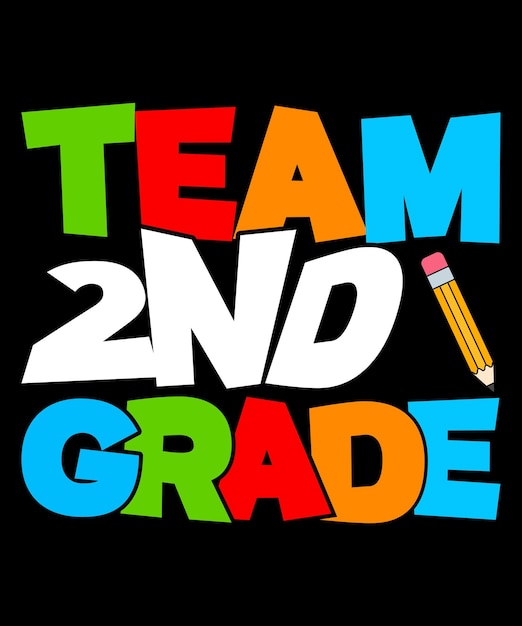 Vector team 2nd grade shirt print template