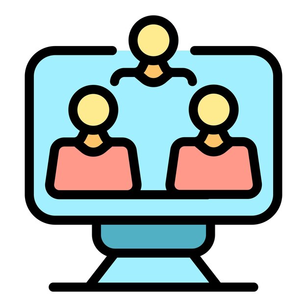 Team bijdrage icoon Outline team bijdrage vector icoon kleur vlak geïsoleerd