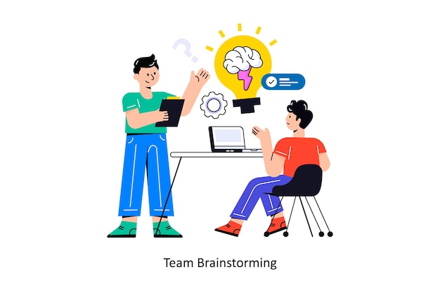 Team Brainstorming Flat Style Design Vector illustration Stock illustration