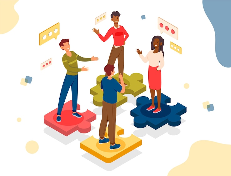 Vector team building concept