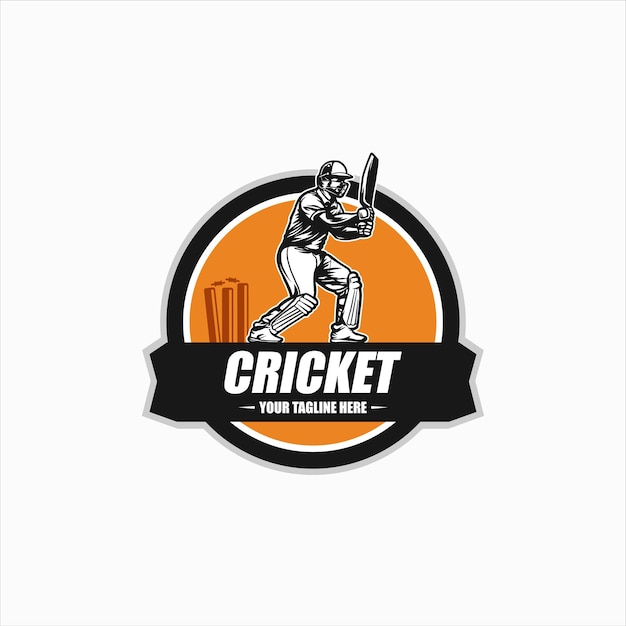 Team Club Cricket Badge Logo Template Vector