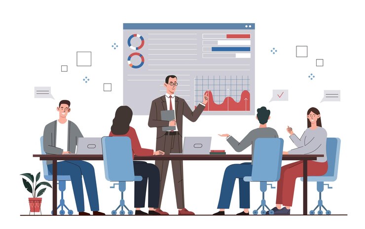 Vector team communicatieconcept
