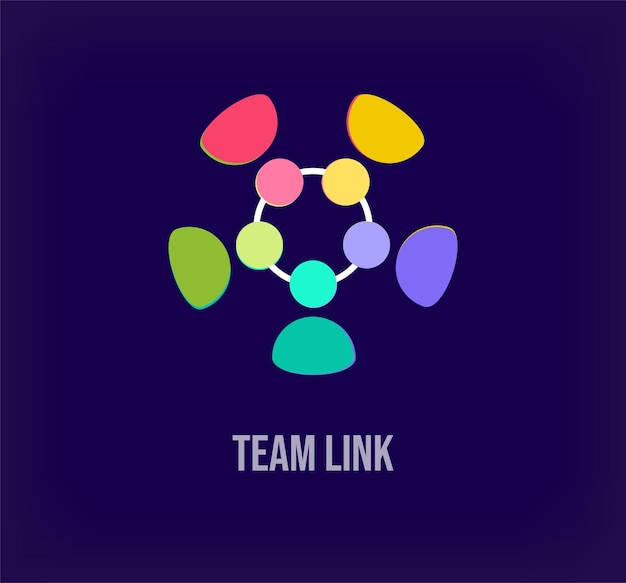 チームのつながり、人々の連帯のアイデア、モダンなロゴ、ユニークな色の変化、会社の成長のロゴ