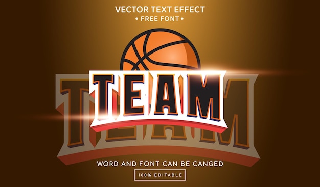 Vector team editable text effect