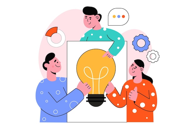 Team Idea Flat Style Design Vector illustration. Stock illustration