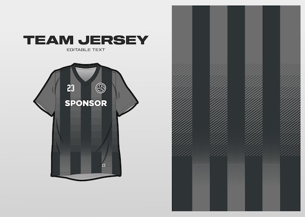 Team jersey donkergrijs strepenpatroon