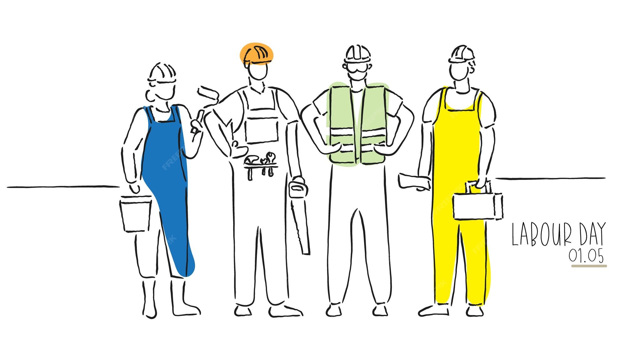 Premium Vector Team Of Labours On Labours Day premium-vector-team-of-labours-on-labours-day