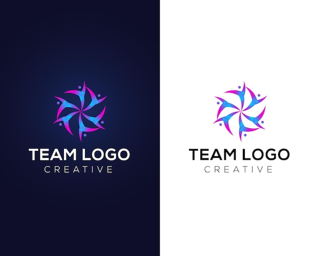 Team logo design vector template with colorful