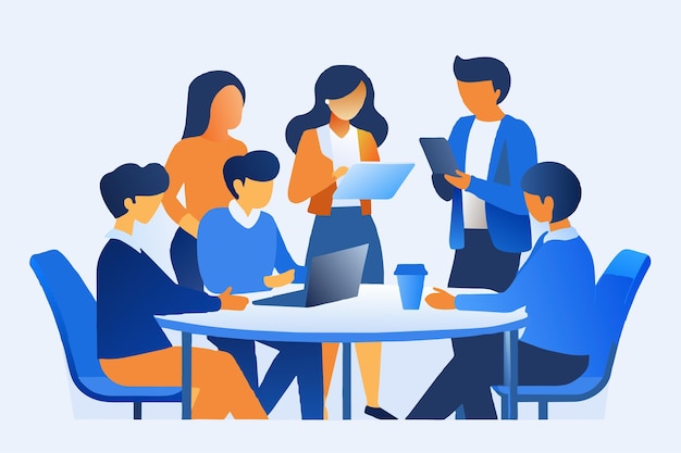 team meeting vector illustration