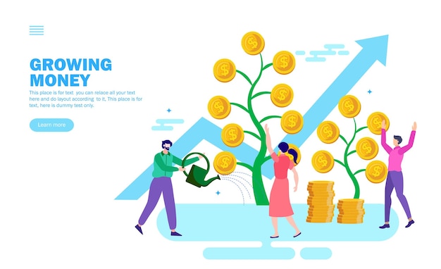 Team nurturing money growth