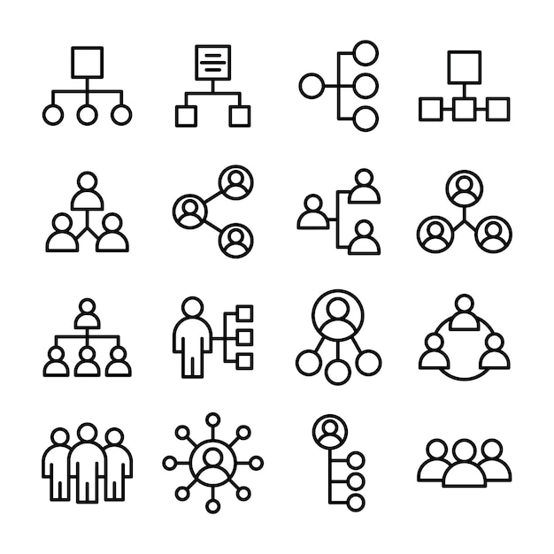 Vector team organization icons pack