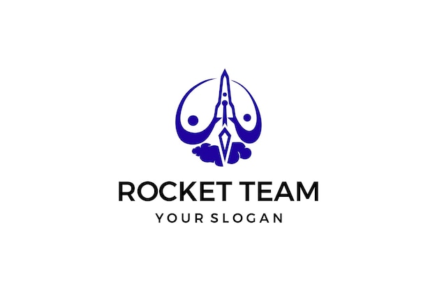 Vettore design del logo team of rocket