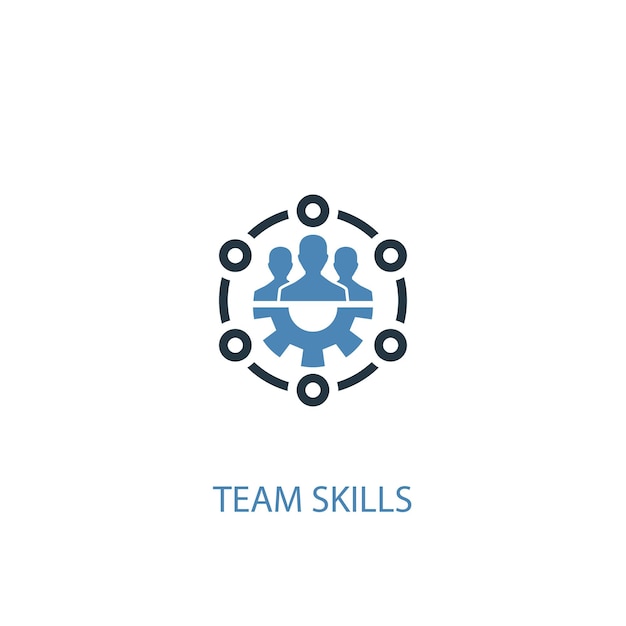 Team skills concept 2 colored icon. simple blue element illustration. team skills concept symbol design. can be used for web and mobile ui/ux