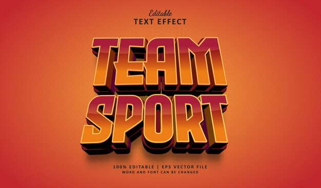 Team Sport Editable Text Effect Style 3d Sport Gold