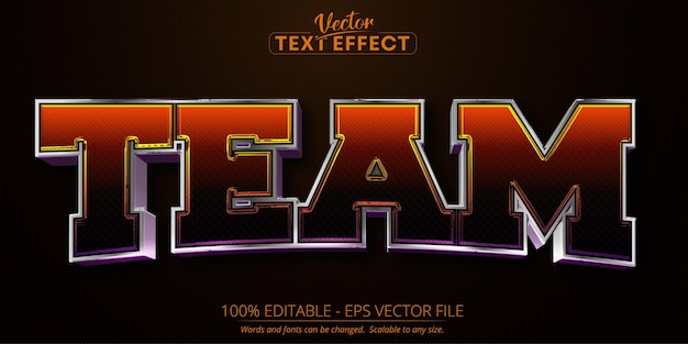 Team text sport style editable text effect