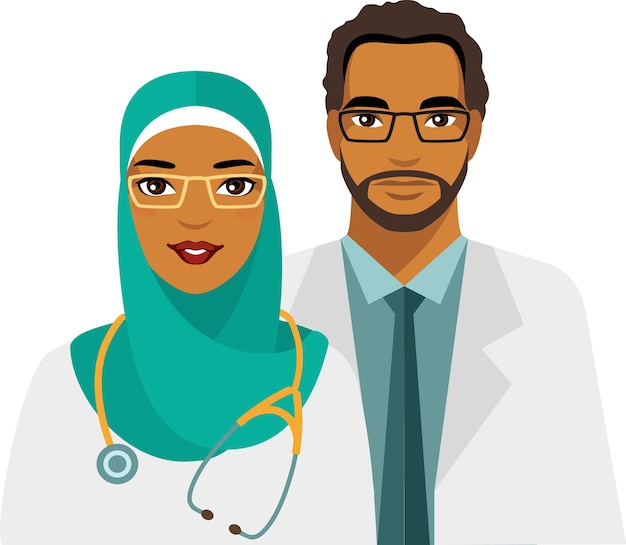 Team van moslim-Arabische dokters Man en vrouw