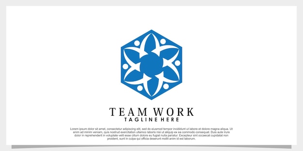 Team werk logo ontwerp vector met creatief concept sjabloon