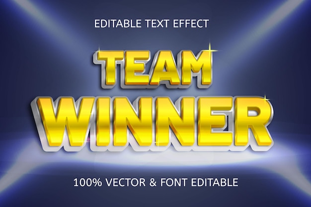 Vector team winner style luxury editable text effect