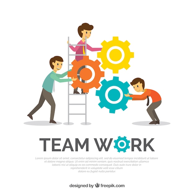 Team work background in flat style