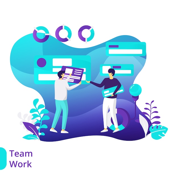 Баннер команды. Teamwork illustration. Командная работа вектор. Баннер для Team. Work Team открытка.