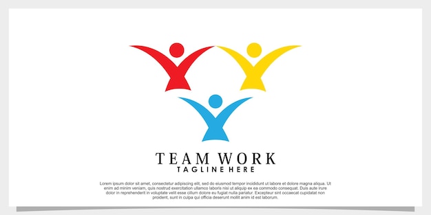 Team work logo design vector with creative concept template