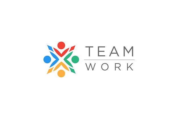 Team work logo design with modern unique concept