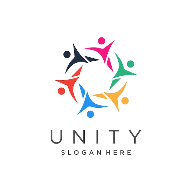 Team work logo design with modern unique concept