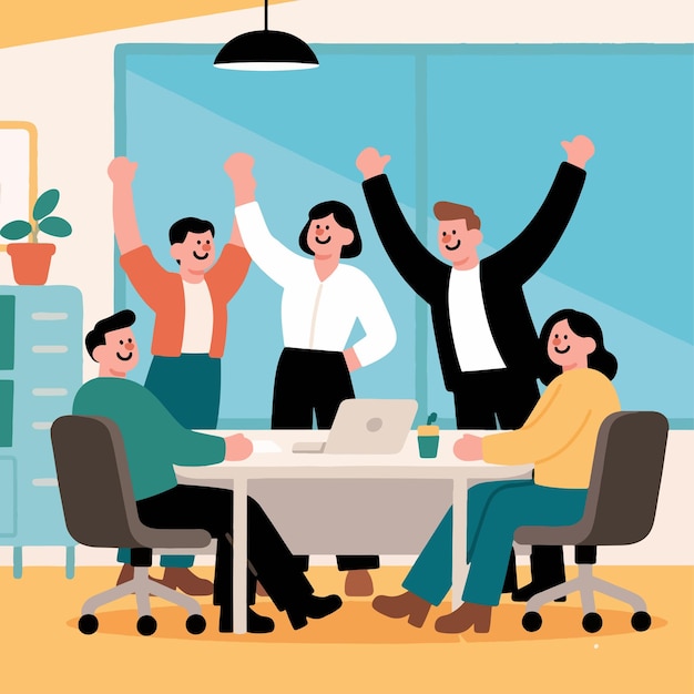 Процесс командной работы. Офис для совместной работы креативной молодежной группы