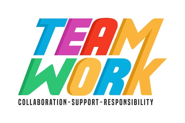 Vector team work  typography