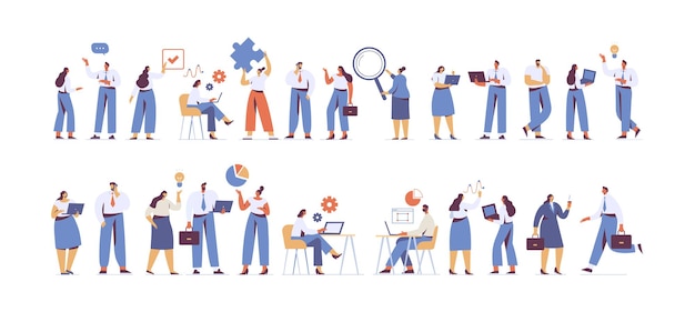 team working cooperation partnership vector illustration in flat design style
