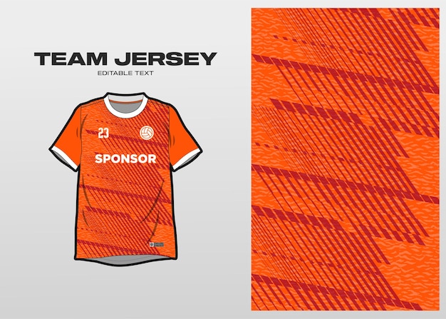 Teamjersey met roodoranje voeringpatroon