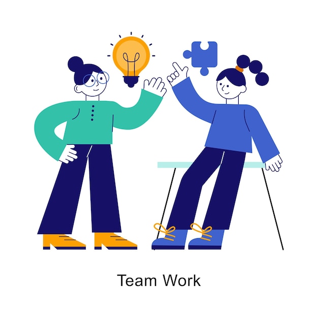 Teamwerk abstracte concept vector in een platte stijl voorraad illustratie