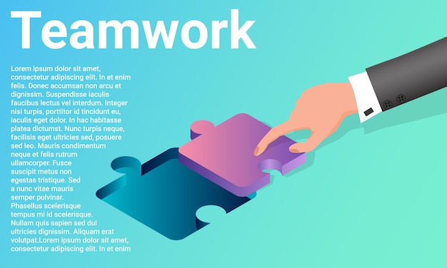 Teamwerk Coworking en kantoorwerk Gezamenlijke prestaties Poster in zakelijke stijl