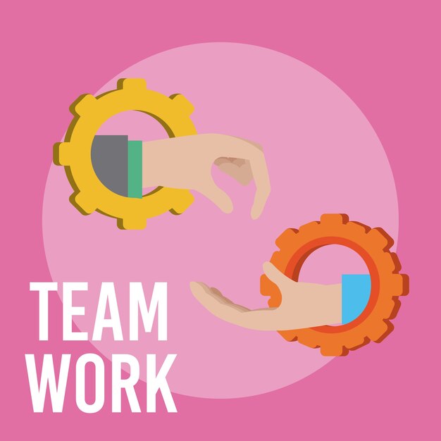 Vector teamwerk en ondersteuning