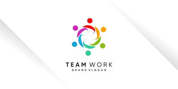 Teamwerk logo ontwerp vector met unieke stijl voor liefdadigheid mensheid gemeenschap of groep