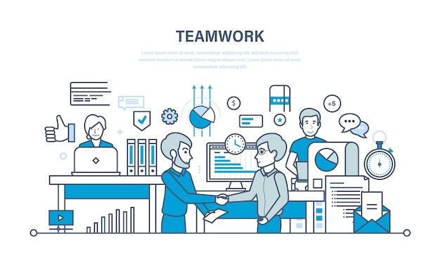 Teamwerk prestatie-evaluatie analyse van resultaten planning controle kantoorwerkplek
