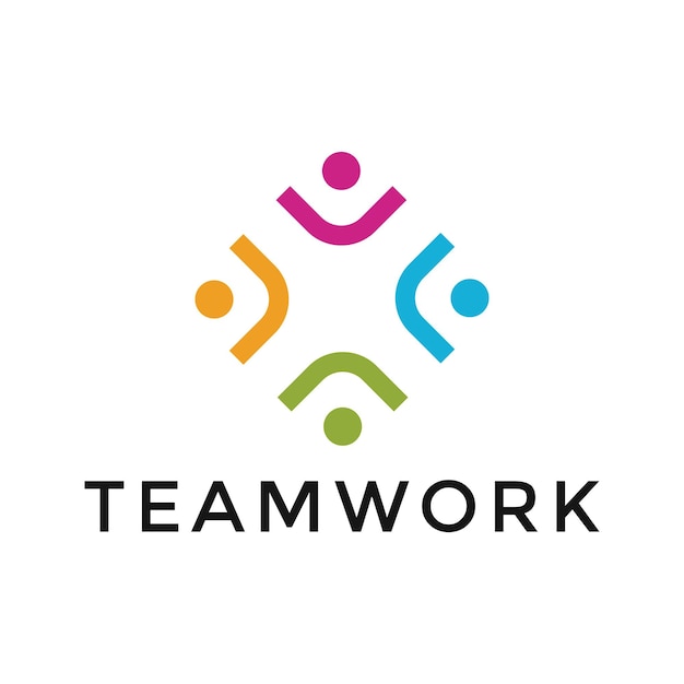 Teamwerk werknemer logo bedrijf vector