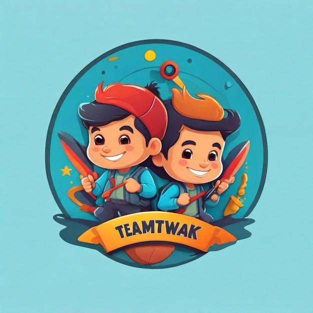 Teamwork cartoon vector background