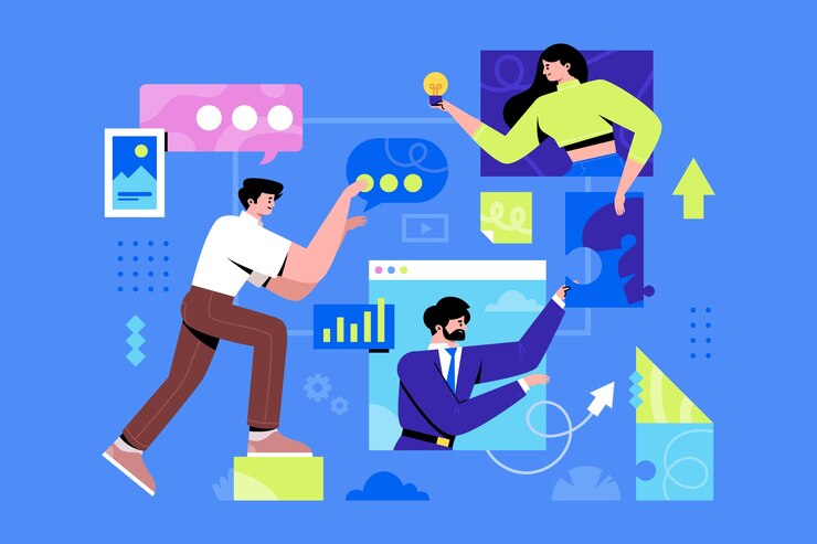 Vector teamwork and collaboration in the workplace: an illustration