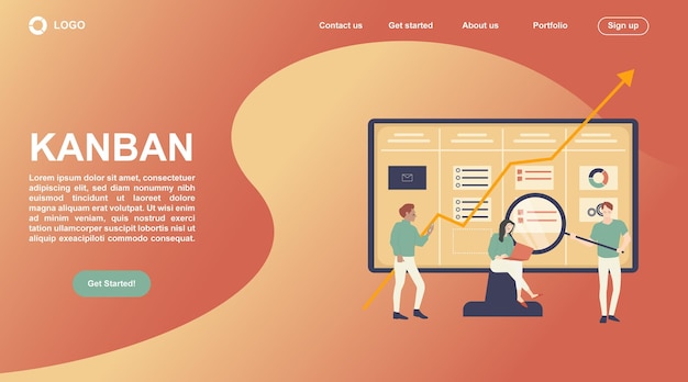 Teamwork communication process landing page template